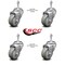 Service Caster 3.5 Inch Gray Polyurethane Wheel Swivel 3/8 Inch Threaded Stem Caster Set SCC SCC-TS20S3514-PPUB-381615-4 - alternate 4